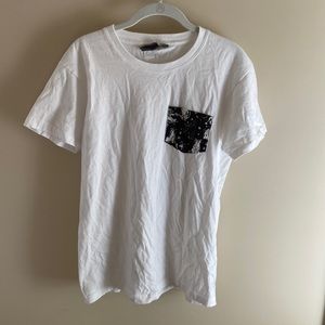 Naked & Famous Denim Pocket Tee w Cat Print